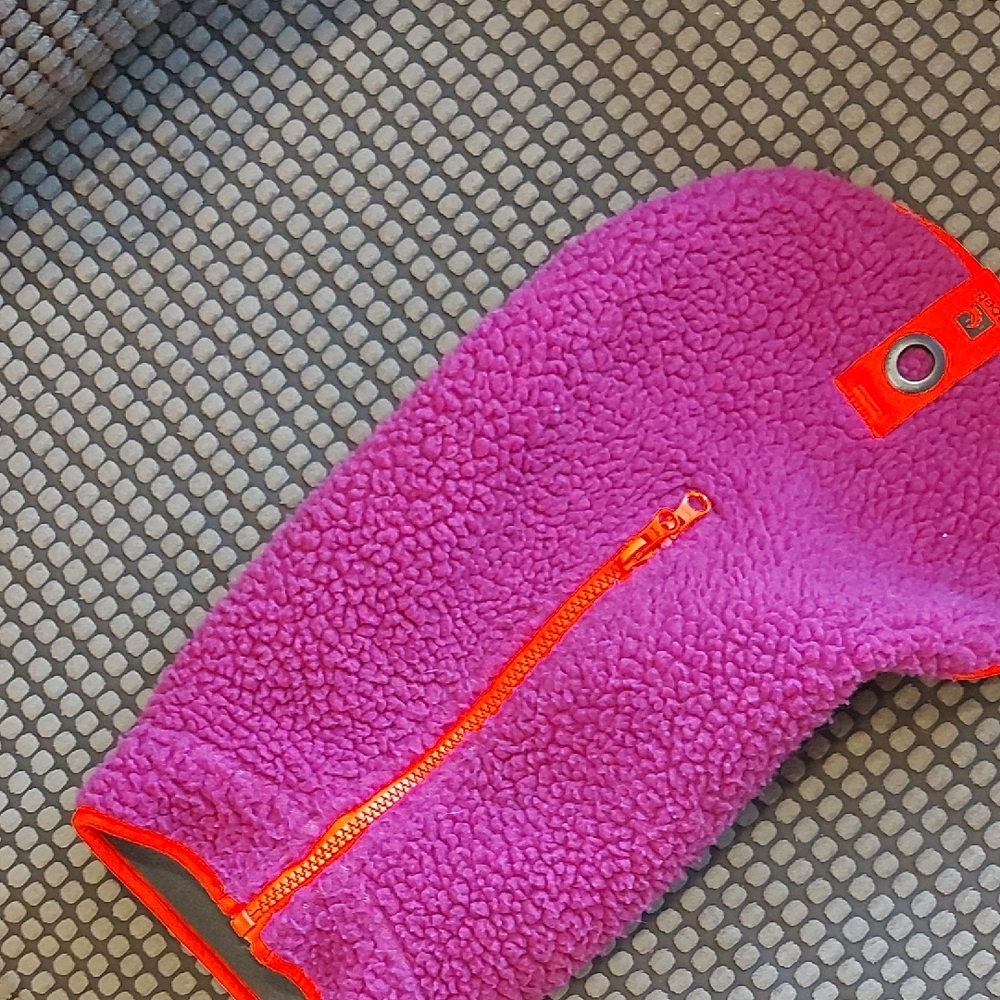 Pink and Orange Dog Fleece Coat